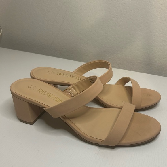 DREAM PAIRS Two Strap Open Toe Block Heels – Women’s Size 7.5 - Picture 2 of 8